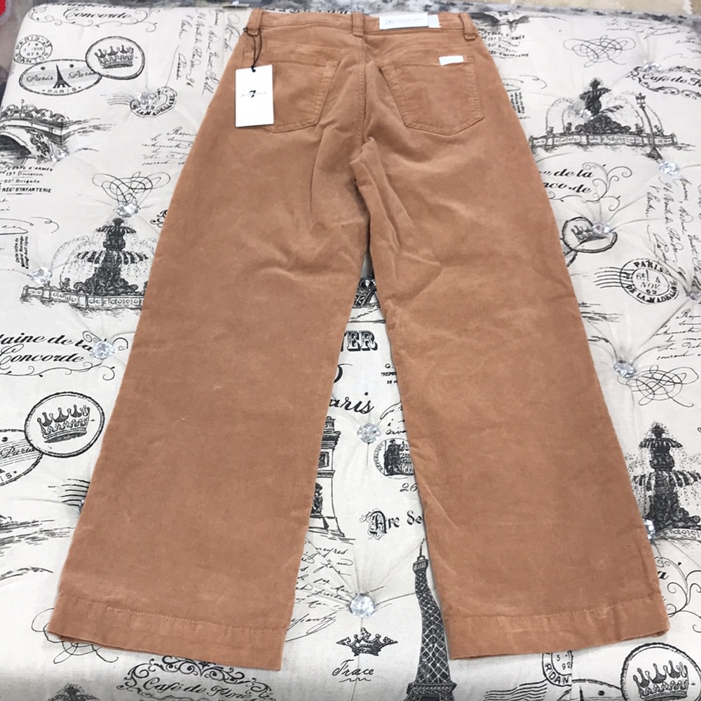 7 For All Mankind Alexa High Waist Crop Wide Leg Corduroy Pants - Picture 10 of 12
